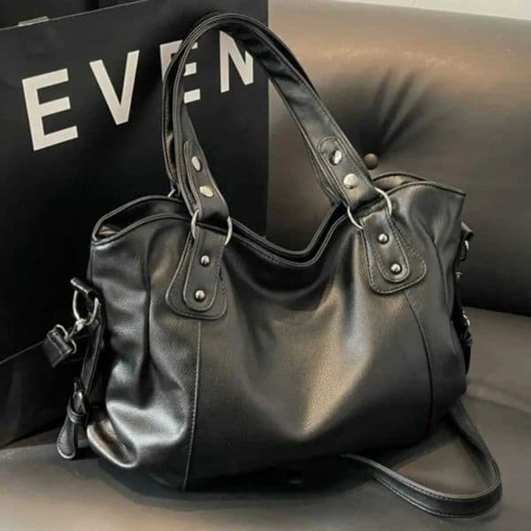 Wens Large Capacity Shoder Casual Tote Bag Laptop Roy Handbag Soft Leather Crossbody Business Black Big Bag A4 Sac A Main C260415