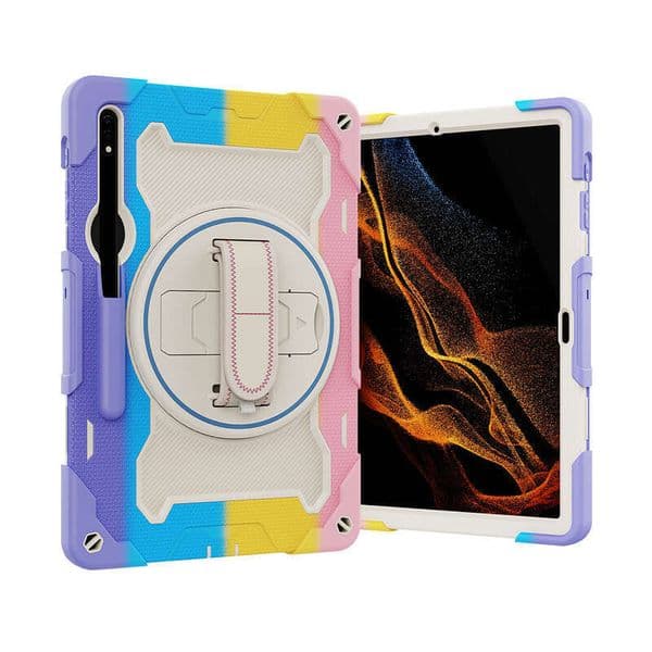 Suitable for Tab S7/S8 with strap, anti-drop tablet case, Samsung S9fe S8Plus rotating stand protective cover
