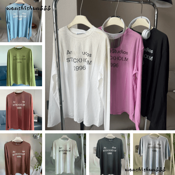 Acness T-Shirts Womens Tee Designer Trendy Summer Cotton Sweatshirt Women Letter Printed Fashion Tshirts Y2k Lady Tops Washed Styles Breathable High Quality Tees