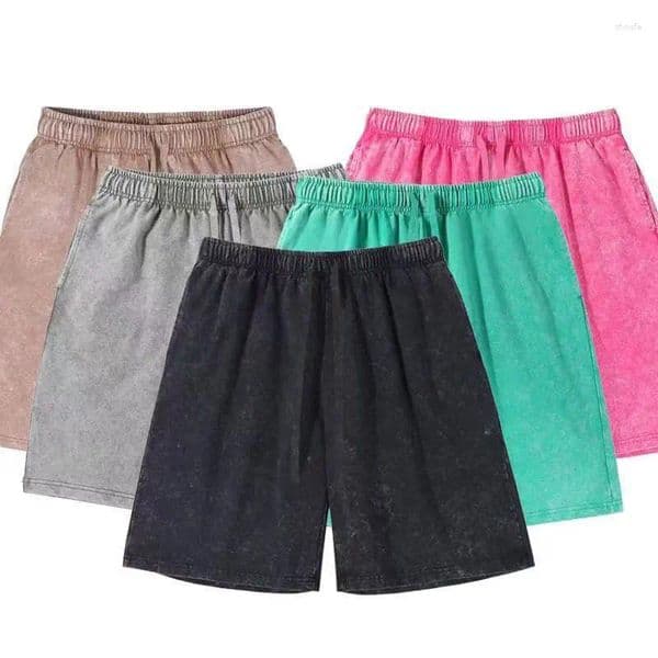 Men's Shorts 2026 Distressed Summer Men 320G Heavy Cotton Drawstring Harajuku Loose Sweatshorts Male Casual Short Pant Streetwear