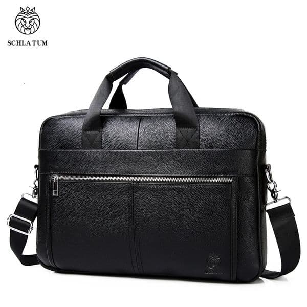 SCHLATUM Genuine Leather Briefcases Hard For Men y Handbags Laptop Briefcase Bags 156 Inch Office Bussiness Computer Bag260416