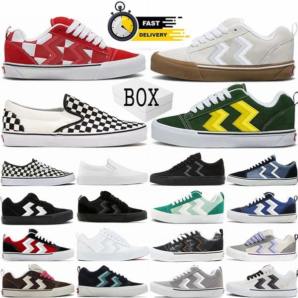 with box casual shoes vansknu skool shoes designer men women canvas sneakers Black Grey White love Brown Milk Blue Vintage trainers popular