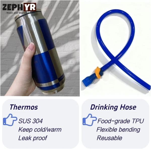 500ML Thermos with Long Hose for Racing Hydration Drinking Water 304 Stainless Steel Keep Cold Cycling Climbing Camping Tumbler 260416