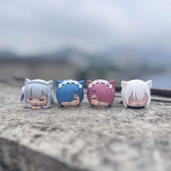 4pcs/set ReZero Starting Life in Another World Rem Ram Emilia Cute Figure Toys Gaoxingqus_toyZG16