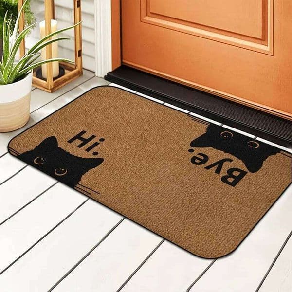 VIKAMA Welcomes Bids Farewell To Door Mats, Cartoon Cat Home Decor Carpets, Indoor And Outdoor Entrance Mats 26L0416