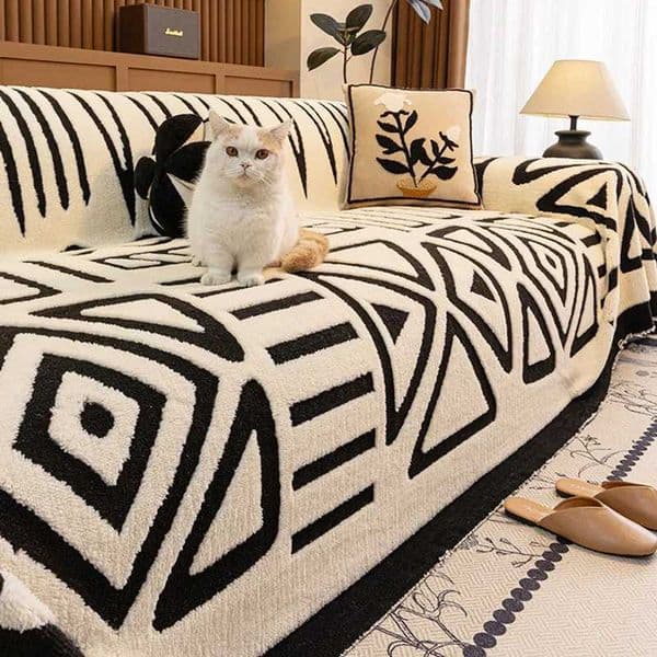 One Piece Full Cover Luxury Sofa Blanket Faux Fur Winter Cat Proof Non Slip Stain Resistant H260416