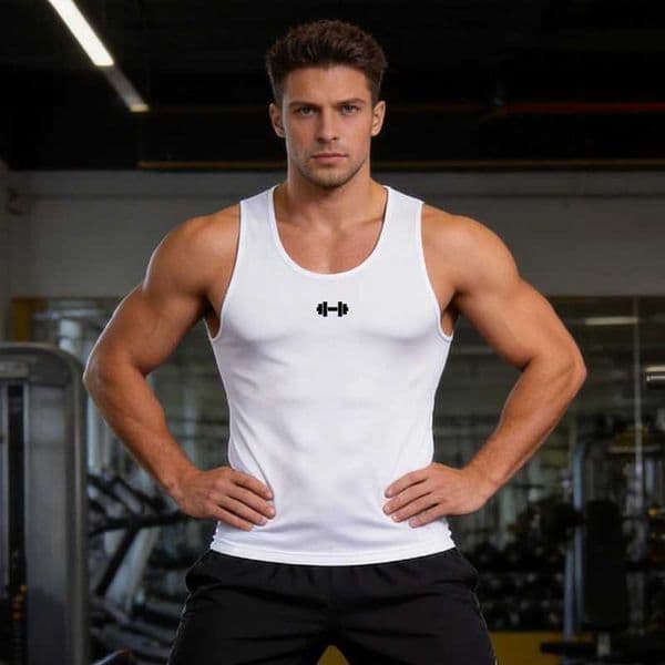 Mens Running Sleeveless T-shirts Dumbbell Printed Vests Quick Dry Fitness Tank Tops Breathable Basketball Gym Stringer SingletsT260416
