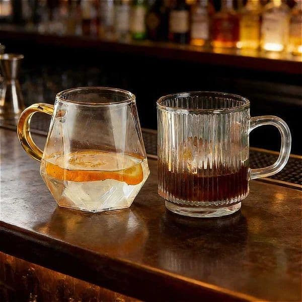 Elegant Glass Cups Transparent Drinking Glasses Cocktail Glass Household Coffee Cup Water Bottle Party Tea Cup New Year Gifts 2026