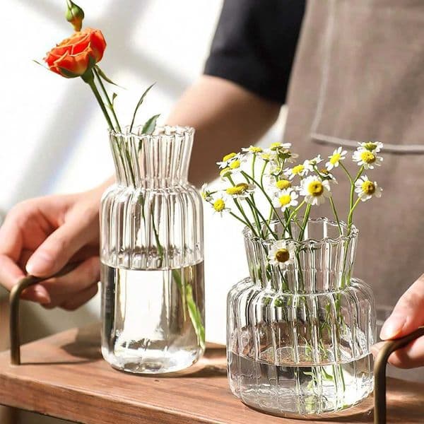 1/2/3pcs Nordic Creative Transparent Vases Glass Bottle Flower Pot Hydroponic Terrarium Arrangement Container Table Vase Decor L260516