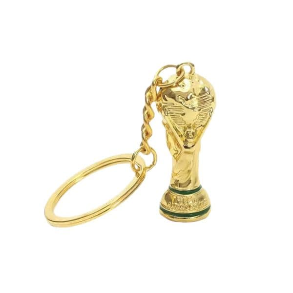 Football Trophy Shaped Alloy Keychain Mini Gold Champion Cup Charm for DIY Jewelry & Soccer Fan Souvenirs