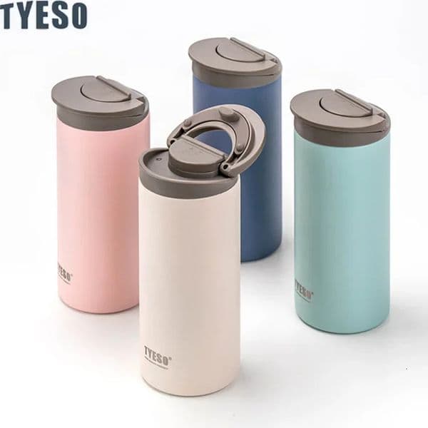Tyeso Stainless Steel Insulated Travel Mug Leak-Proof Direct Drink Water Bottle for Men and Women Portable Car Coffee Cup 260416