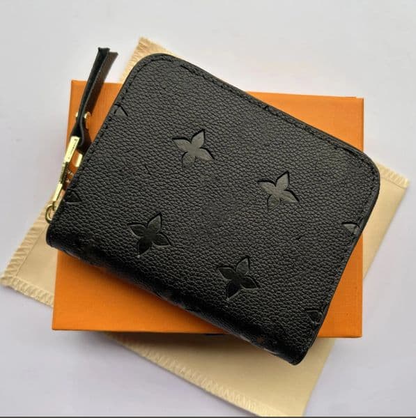 2026 Fashion designer wallets luxury womens short purses embossed flower letters credit card holders ladies plaid money clutch bags with out box handbag