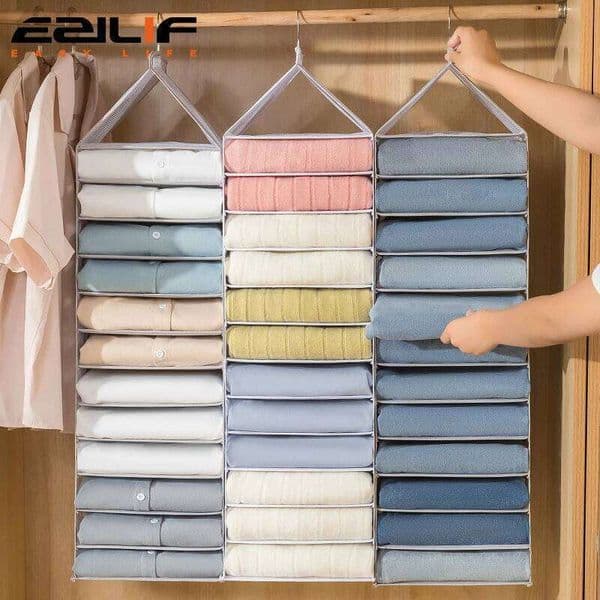 1pc Wardrobe Storage Bag Cabinet For Pants Socks T-Shirt Underwear Hanging Closet Organizer 26Y0416