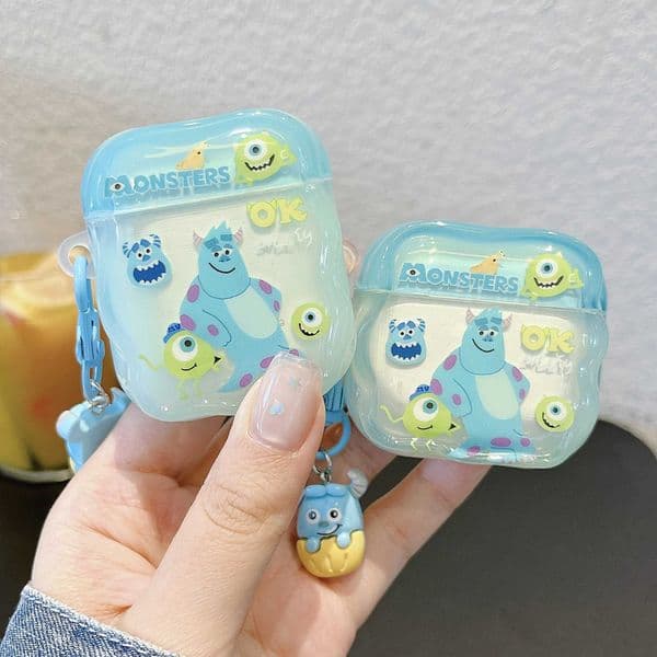 Cute Style For Monsters Inc Wireless Bluetooth Earphones Case For Airpods 4 3 2 1 Pro 3 2 1 With Keychain Protective Cover S26415