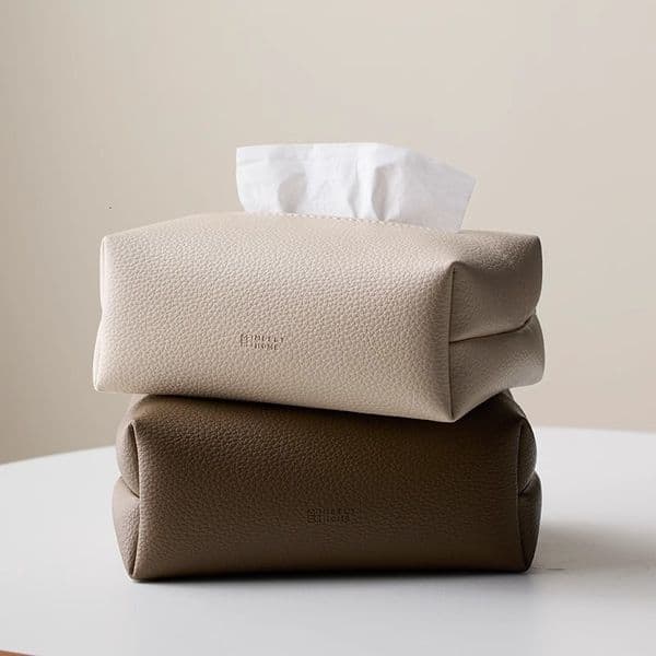 Creative Simple Leather Living Room Light Luxury Home Decorative Tissue Box