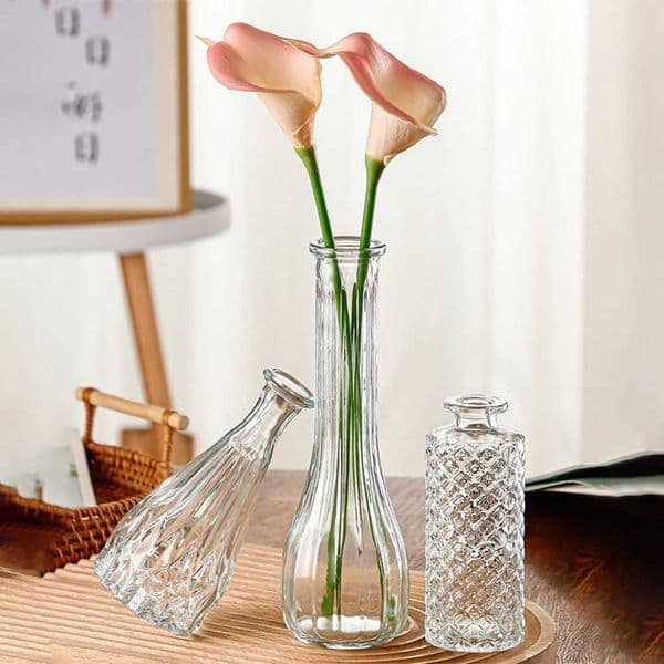 Nordic Glass Vase Simple Small Fresh Flower Pot Storage Bottle For Flowers Living Room Modern Home Decorations Ornaments L260516