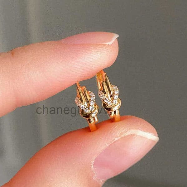 Earrings for Women Designer Luxury jewelry Knot 1 earring 925 silver plated with 18K gold Exquisite Unique Festival Vacation gift