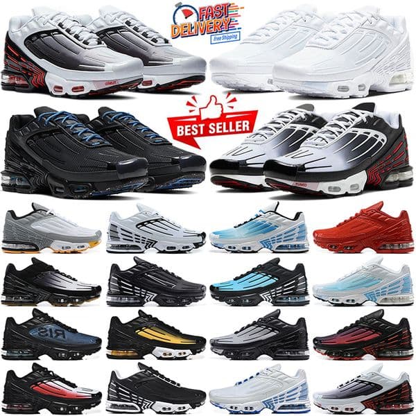 free shipping tn plus 3 running shoes tuned mens trainers Triple Black White Hyper Blue tns designer sneakers tnss women men outdoor sports sneakers