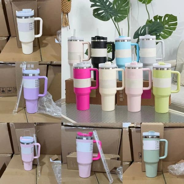 Luxury Designer Decor 40Oz Portable Insulated Straw For Car Office Use Ice Dominating Heat Preservation room Cup Home Goods Product Water Bo 2