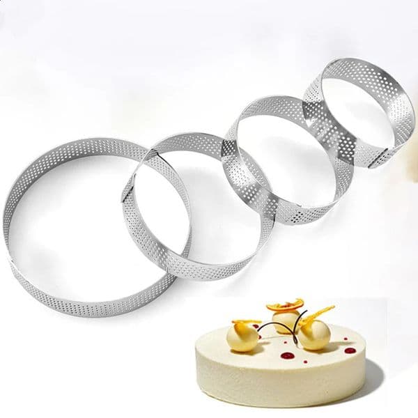 Stainless Steel Mousse Cake Mold HeatResistant Perforated Round Tart Ring Cookies Pastry Circle Cutter Baking Tools 260415BJ