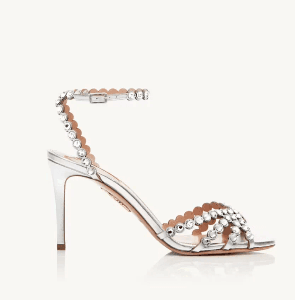 Women Tequila Sandal High Heels Crystal Embellished leather sandals Girls Dress Party Pumps Ankle Strap Tequila Shoes 85mm Heel