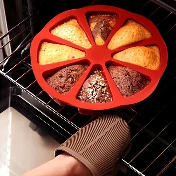 1pc Silicone Cake Mold 8 Holes Orange Shaped Pizza Pan Points Scone DIY Fondant Baking Tools 260415