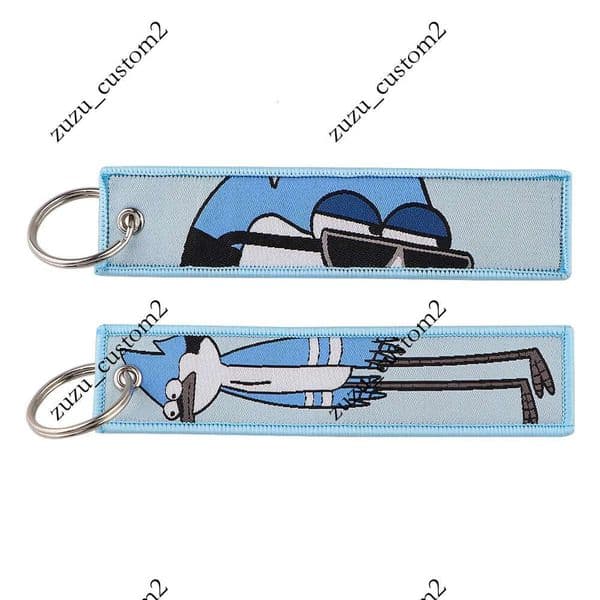 childhood tv animal character Cool Anime Embroidered Tag Keychains for Women Keyring Japanese Keys Fashion Jewelry Accessories Gifts cartoon key tag