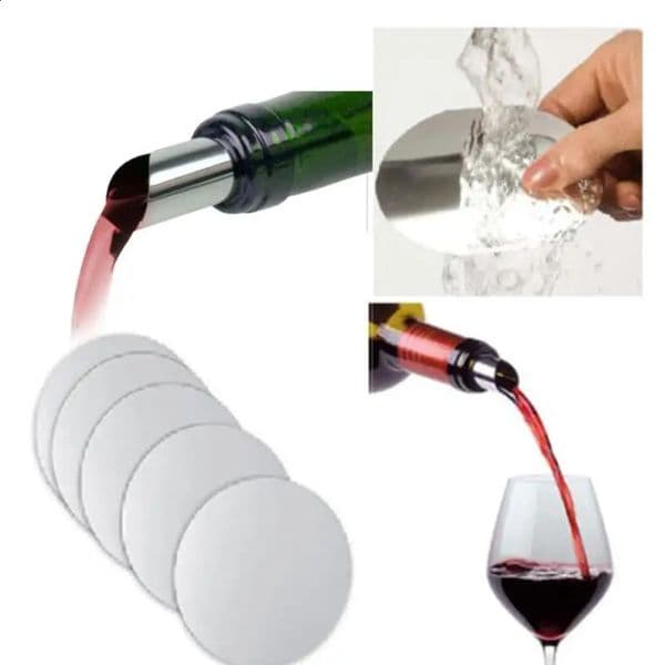 10 PCSSet Foldable Wine Pourer Aluminum Foil Silver Drop Stop Pouring Disk Pour Spout Pack Home Bar Supplies 260415BJ