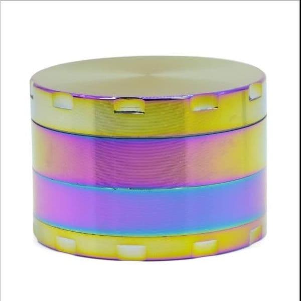 The Diameter of The 63MM 4 Layer of Rainbow Colored Zinc Alloy Chamfer Blue Tobacco Grinder