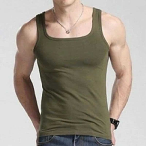 Mens Square Neck Vest All Cotton Casual Outdoor Sports Fitness Sweatshirt Running Jogging Sweat Absorbing Elastic Sports VestT260416