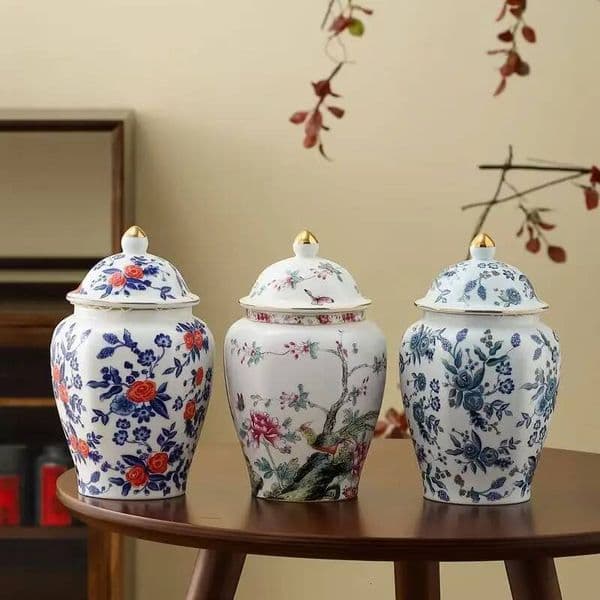 Bestseller Creative Vintage Character Floral Pattern Ceramic Storage Sealed Moisture Proof Nuts Tea Decorative Jar Crafts Home Ddmytues