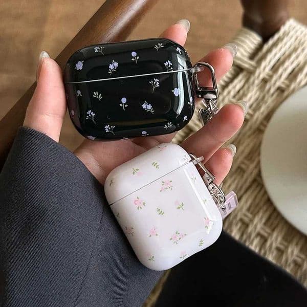 Lovely Flower Gloss Silicone Headphone Shockproof Protective Case For AirPods Pro 2 3 4 Soft Funda Protection Cover With Pendant S26415