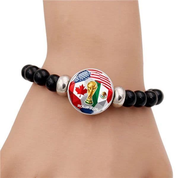 2026 World Cup Commemorative Beaded Bracelet Emblem of The World Cup and The Legendary Cup Creative Bracelet Accessory