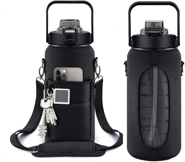 Luxury Designer Decor Bottles Half Gallon Sleeve room 64 OZ 2000Ml Motivational Water Bottle With Straw Time Marker To Drink 230620 Decorati 2