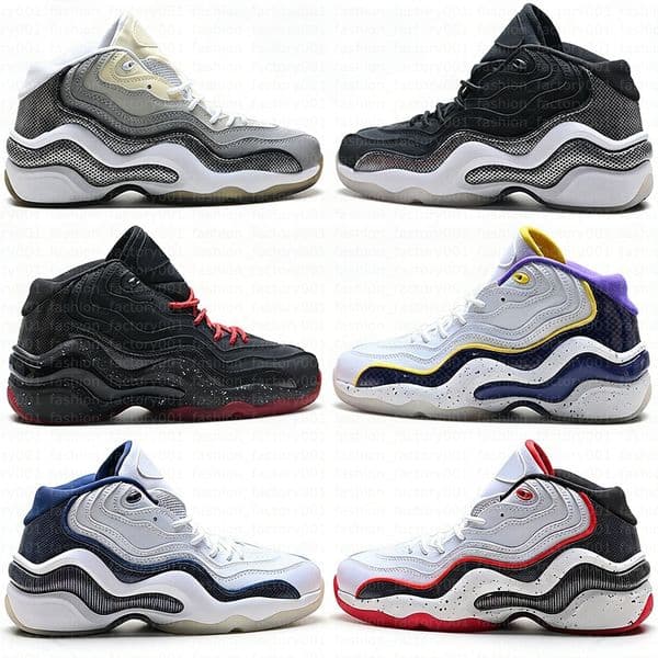Top Flight 96 Designer Basketball Shoes Men Classic Retro Leather Splicing Rubber Outsole Sneakers White Black Grey Red Outdoor Trainer size 40-45