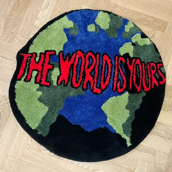 Earth Round Mat Bathroom Mat Anti-Slip Soft Cushion Pad Bedside Carpet Rug Floor Bedroom Doormat Aesthetic Home Room Decor 260416
