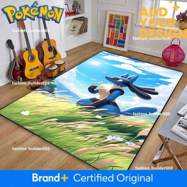 17 Styles P-Pokemon Lucario Theme Cartoon Carpets Rug For Living Room Bedroom Bedside Floor Mat Large Area Home Decor Rug Gifts