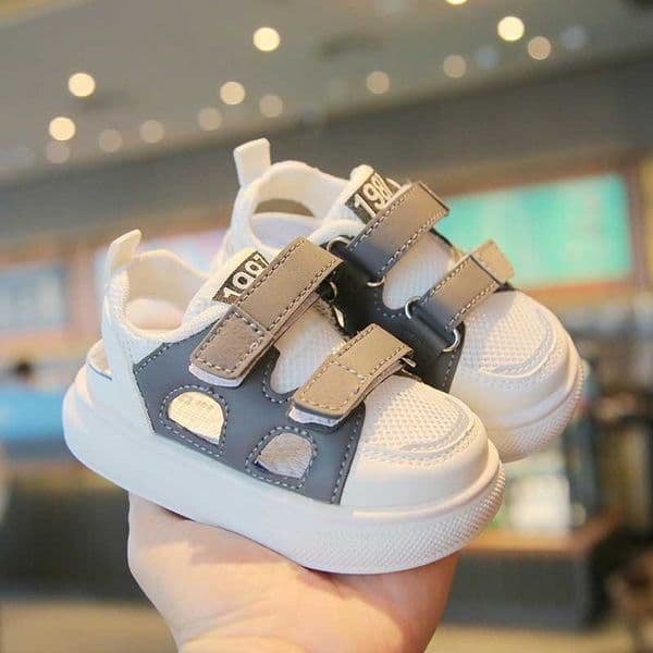 Summer Childrens Sandals Closed-Toe Toddler Shoes Boys Soft Sole Non-Slip Baby Shoes Girls Frame Shoes with Velcro S260415