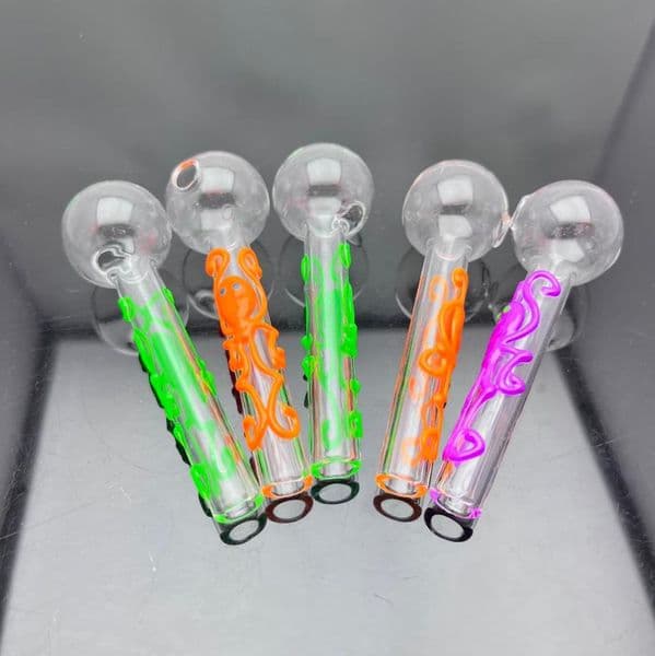 Glass Smoking pipes hookah Oil Burner Pipes Smokings Thick glass smoke pot with luminous disc wire