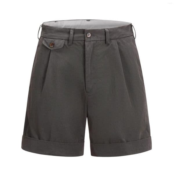 Men's Shorts Retro Mens Pleated Dress Old Money Classic Flat Front Wide Leg Loose Fit Baggy Elastic Waist Straight Business