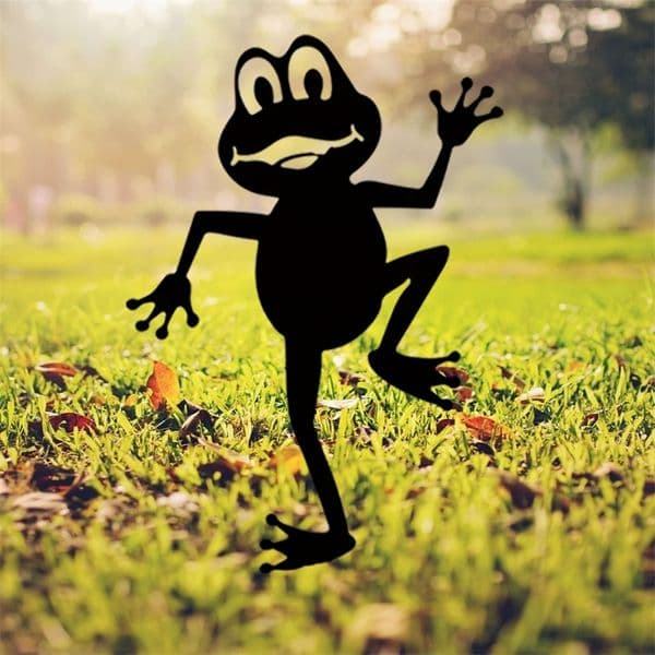 CIFbuy Metal Frog Silhouettes Garden Decor Fence Topper Statues Stakes Art Yard Decoration ATV 260410