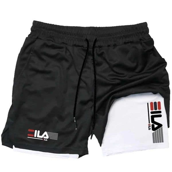Mens Two-in-one Sports Shorts Breathable Casual Quick-drying Double-layer Summer Running Sportswear Bottoms M-3XL Q260417