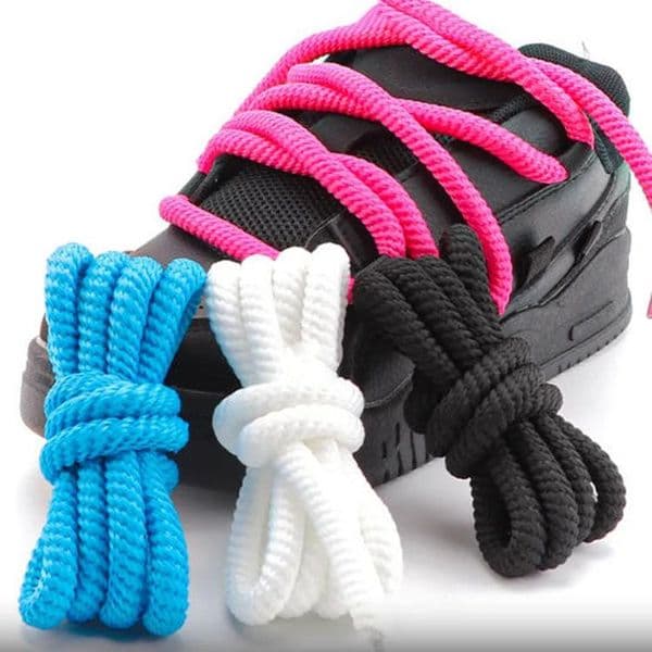 men women pair round 8mm thick shoelace 120cm sport rope lace shoe part accessories