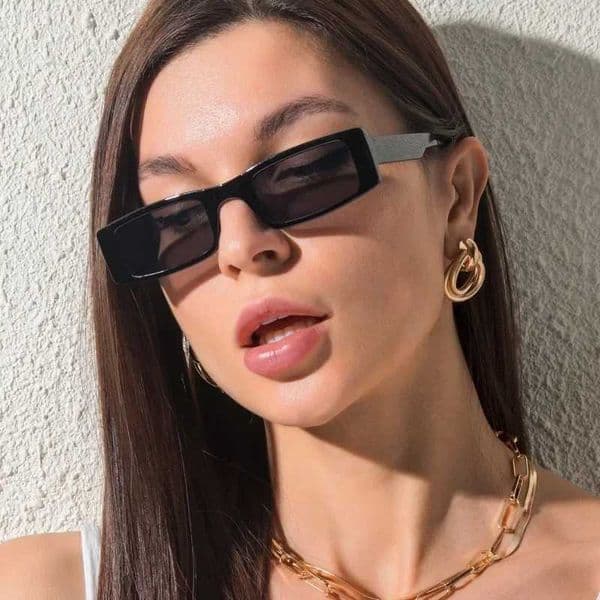 all Rectangle Sunglasses Women Fashion Square Narrow Frame Brand Sun Glasses Men Shades Retro Blk Oculos J260417