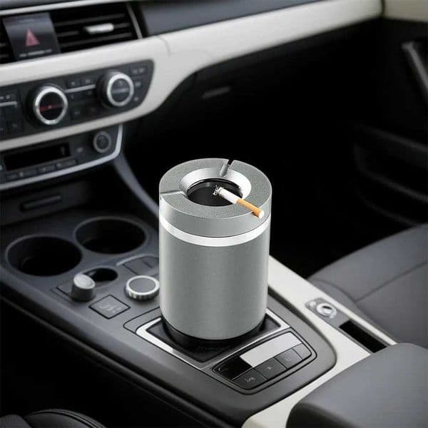 360 Stainless Steel Twist-Lock Ashtray Windproof Odor-Proof With Cigarette Holder for Car Home Smokeless Cigar Ashtr T1Z8 S26417