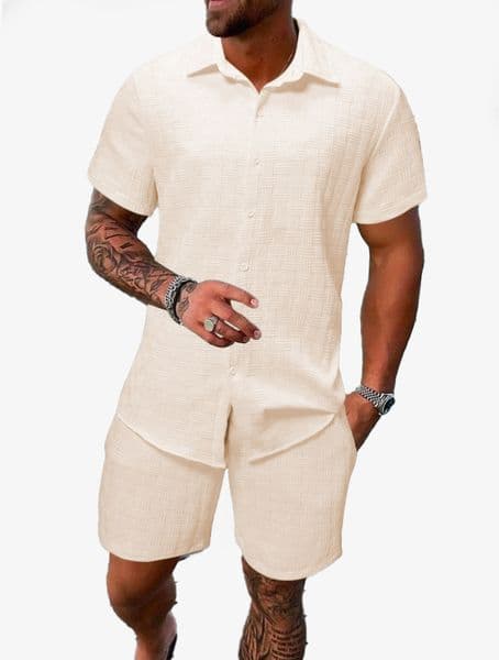 Jacquard Fashion Men Hawaiian Shirts Suit Sets Short Sleeve Shirt Oversized Casual Beach Shorts Streetwear Hawaiian Suits Clothes man designer clothe set