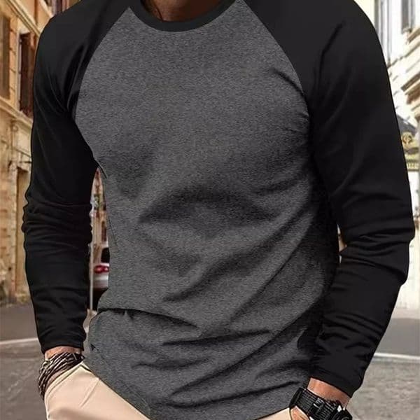 Long Sleeve T shirt For Men Solid Spring Casual Mens T-shirts High Male Tops Classic Clothes T-shirts 251114BJ