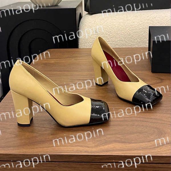 Designer Ladies Elegant Square Head Heel Heels Classic All Inclusive Pumps Chunky Heel Suitable Cacation Party Evening Events