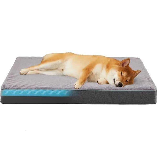 Large Orthopedic Dog Bed with Cooling Memory Foam Washable Cover and Waterproof Liner 35x 22 H260417