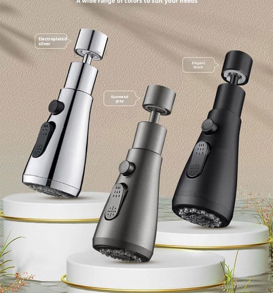 Kitchen Faucet Splash Guard Extender - 360° Rotating, 3 Water Modes, Universal Fit for Standard Taps, Pressure Boost Spray Head